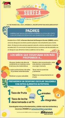 National School Breakfast Week Flyer translated in Spanish