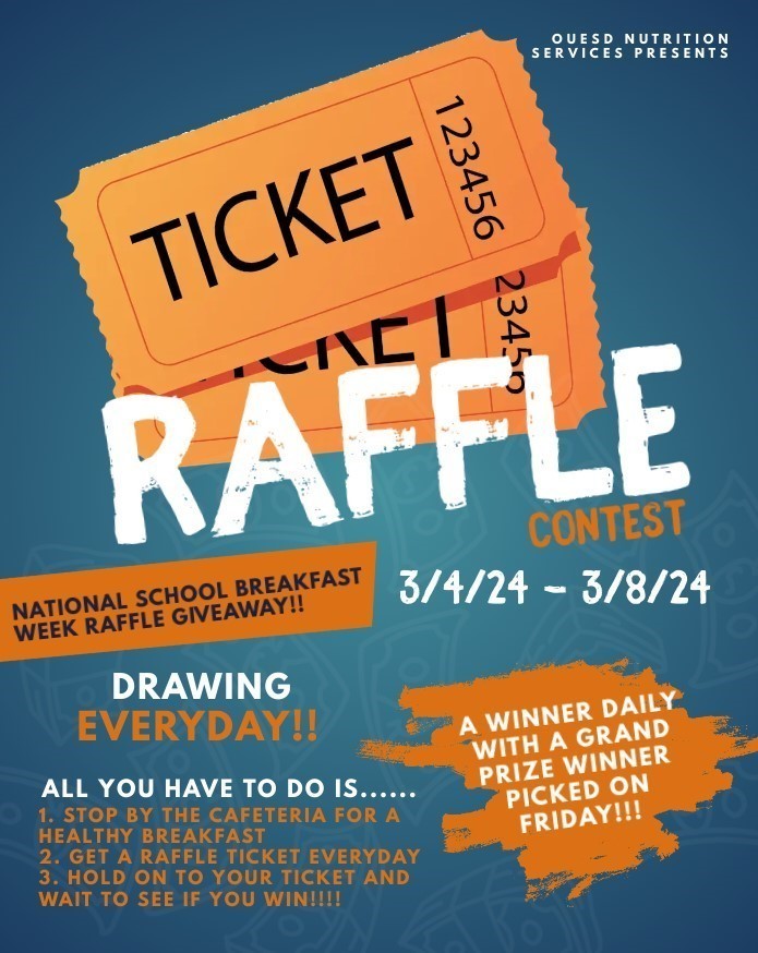 National School Breakfast Week Raffle Giveaway Flyer