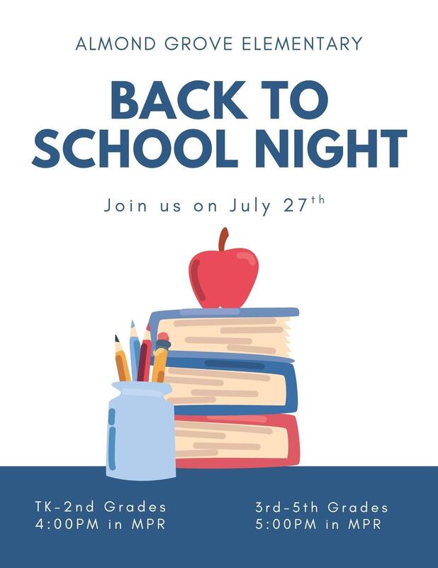 Back to School Night flyer July 27
