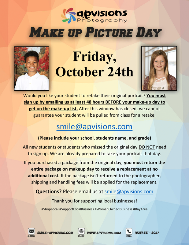 Make Up Picture Day -- Friday, October 24th