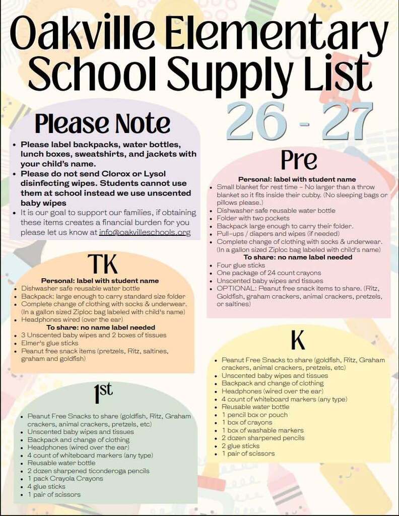 Elementary School Supply page 2