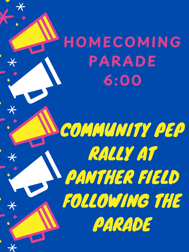 PARADE AND COMMUNITY PEP RALLY TONIGHT!!!