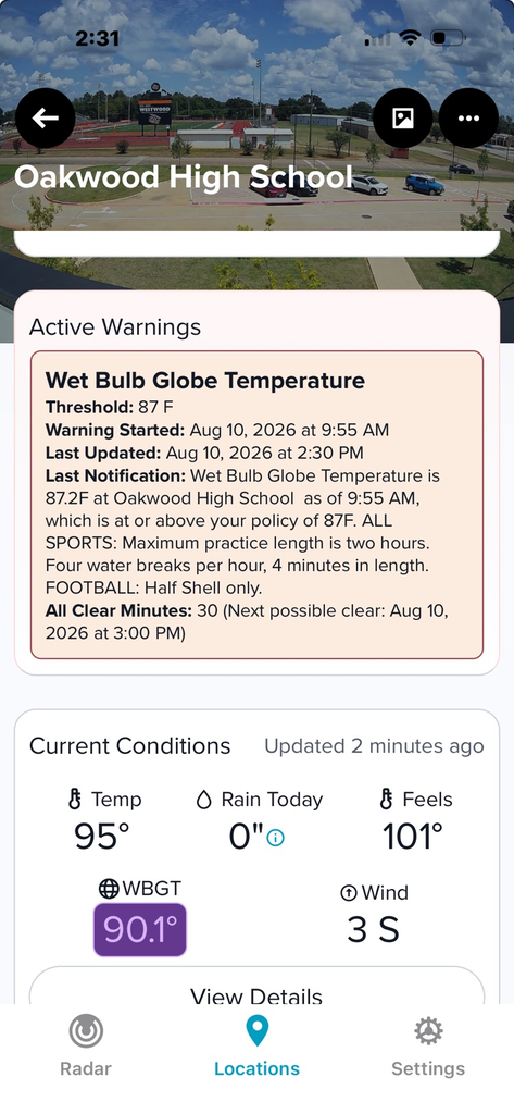 Wet bulb reading