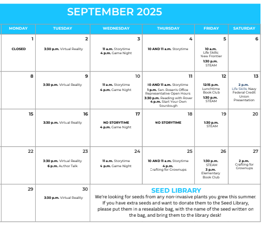 Library calendar