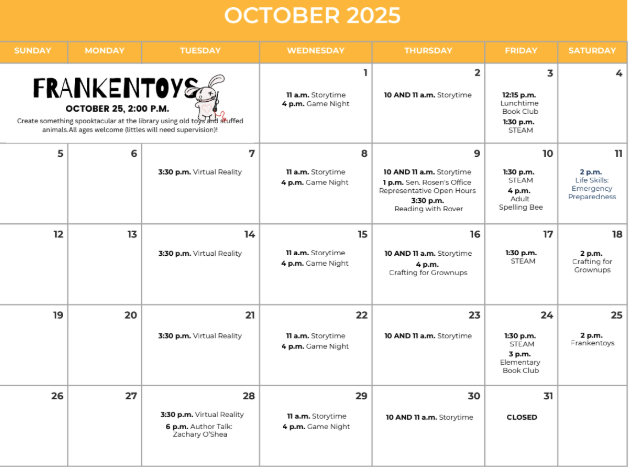 Library calendar