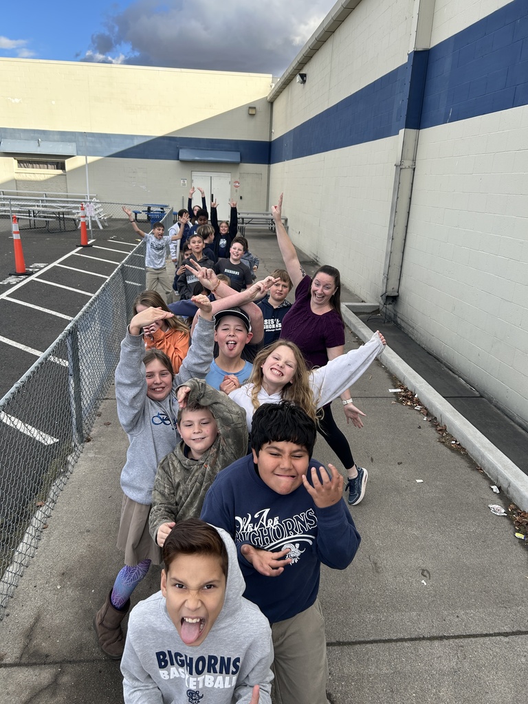 Kids in Line at School having fun.