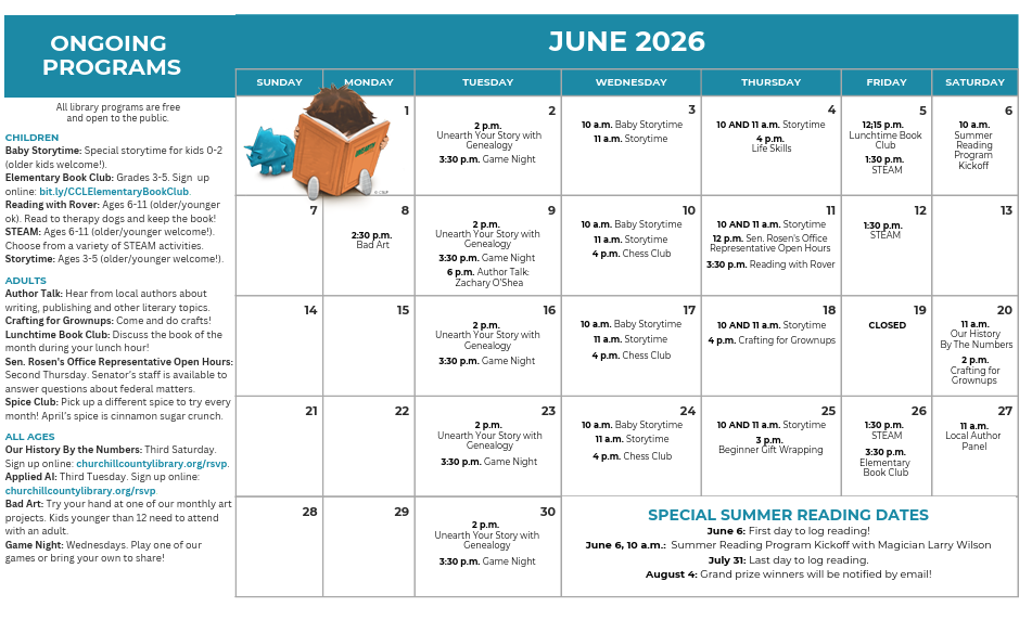 Library June Calendar