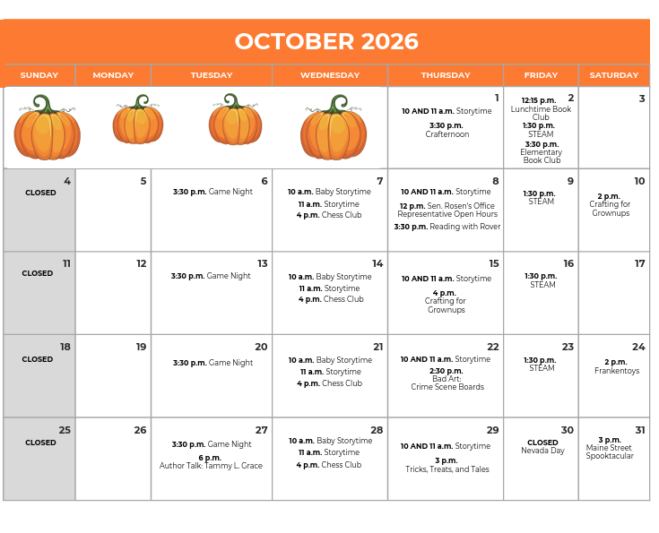October Calendar