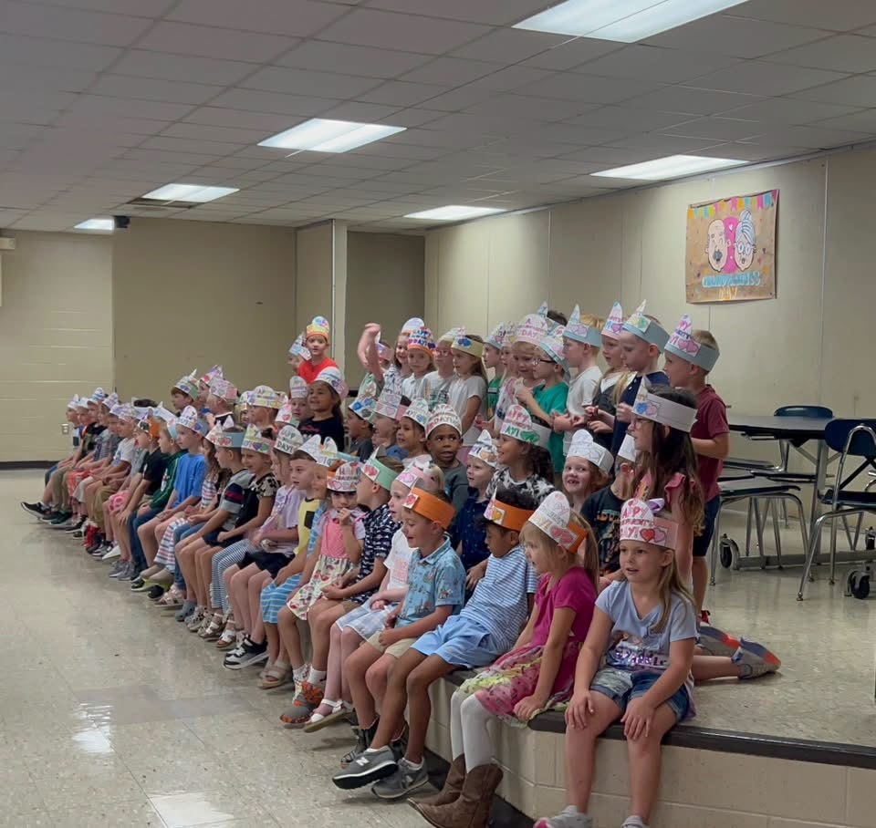 Kindergarten Students singing on Stage for Grandparents Day Program
