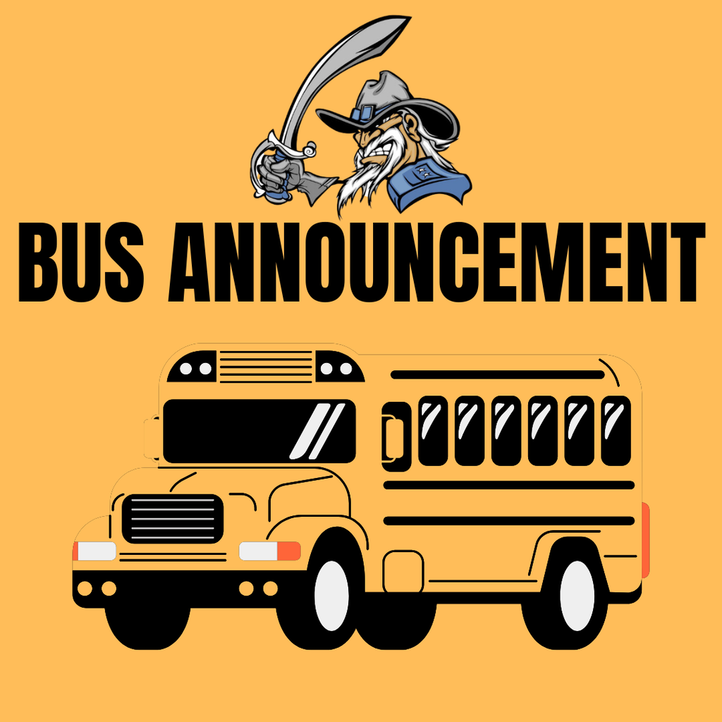 Img with a school bus saying "Bus Announcement" w/Lake Road Logo