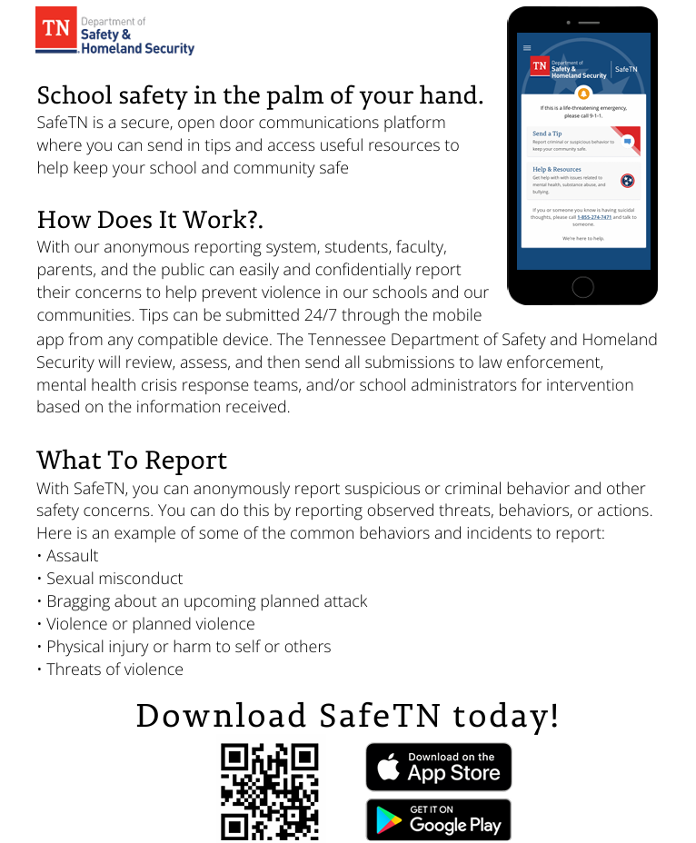SafeTn Parents State Issued Flyer
