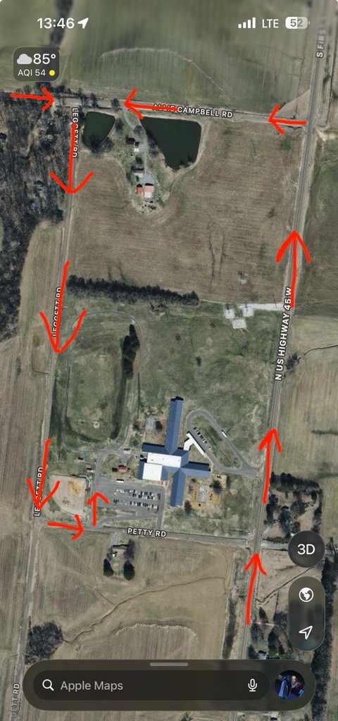 map of preferred car rider route