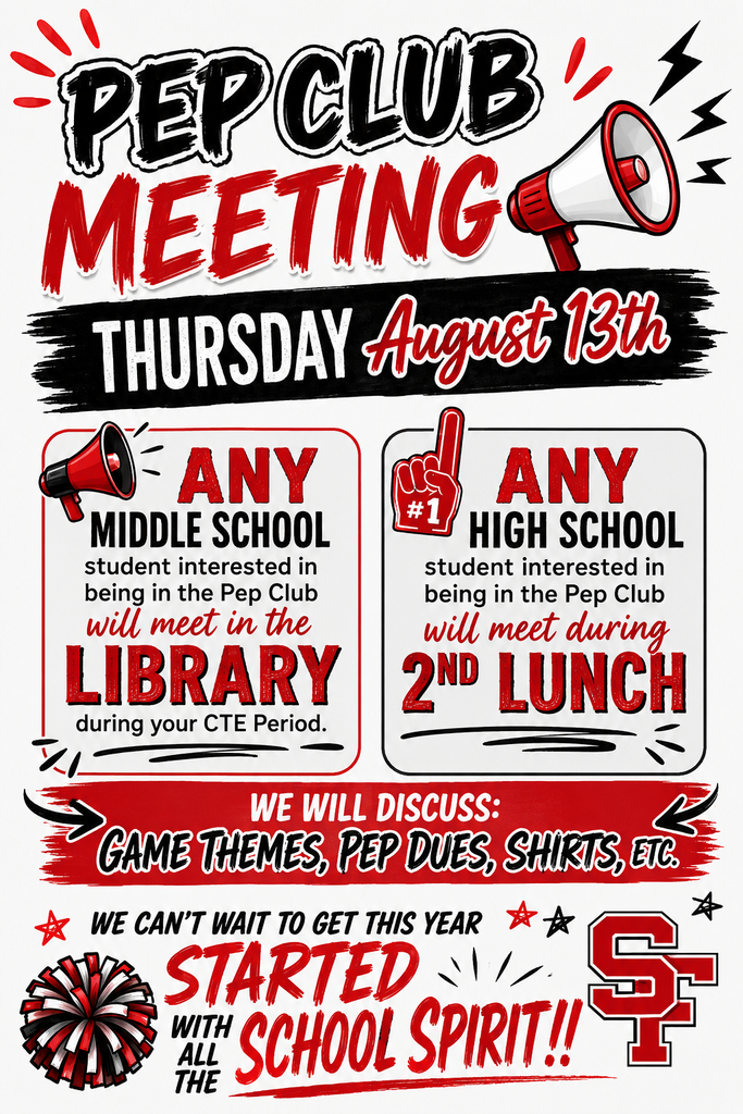 Decorative Flyer for Pep Club Meeting 