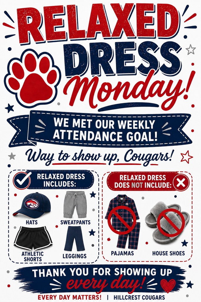 image repeats message and has pictures of allowed clothing