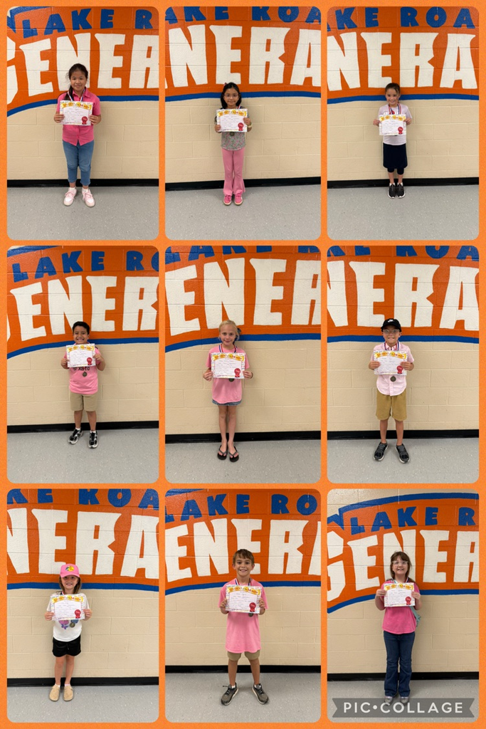 collage of student holding their Student of the Month certificates 