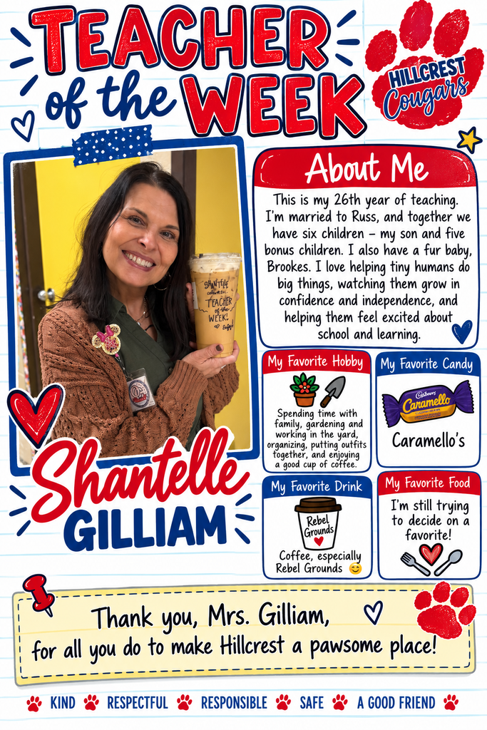 teacher of the week picture Shantelle