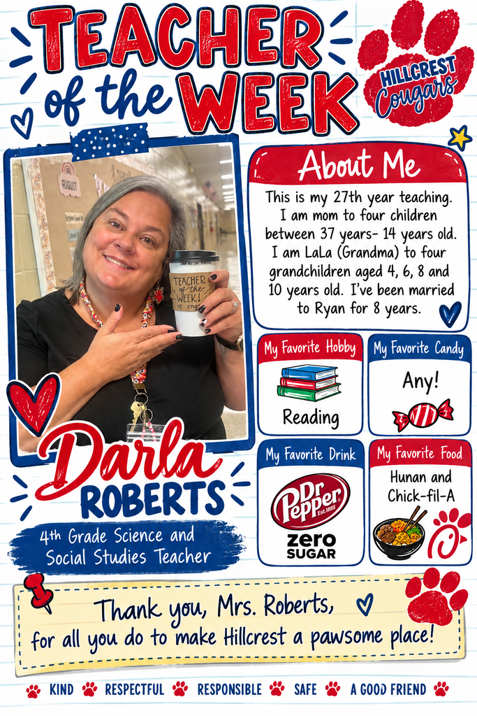teacher of the week picture Darla