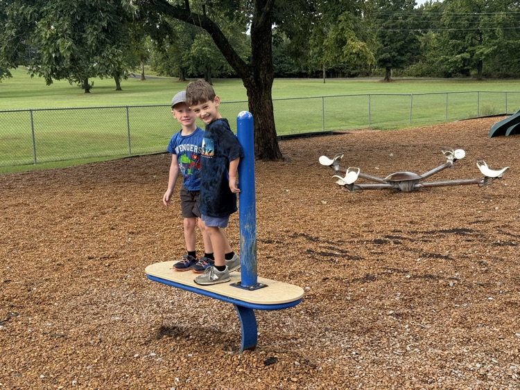 students playin on the playground 