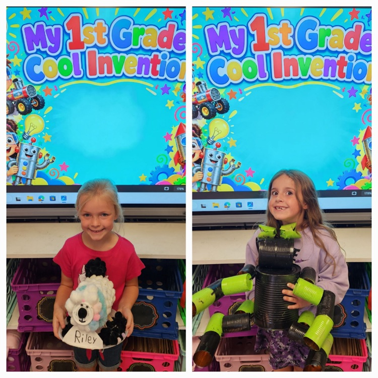 collage of students holding their inventions 