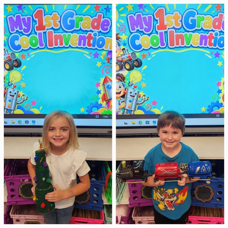 collage of students holding their inventions 