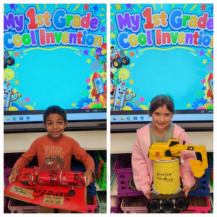 collage of students holding their inventions 