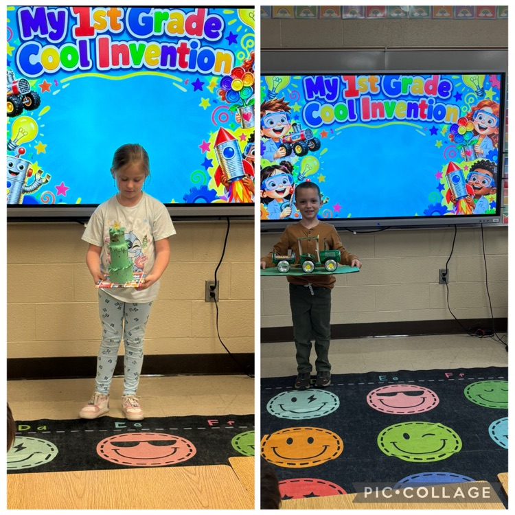 collage of students holding their inventions 