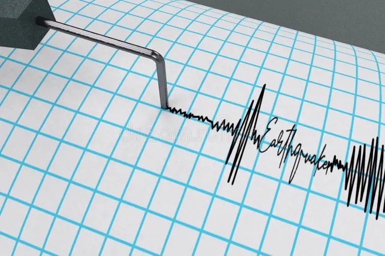 Seismograph spelling "Earthquake"