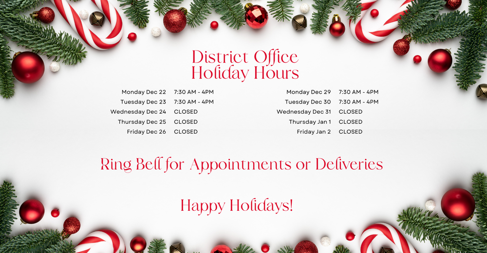 District office Holiday Hours, decorative image