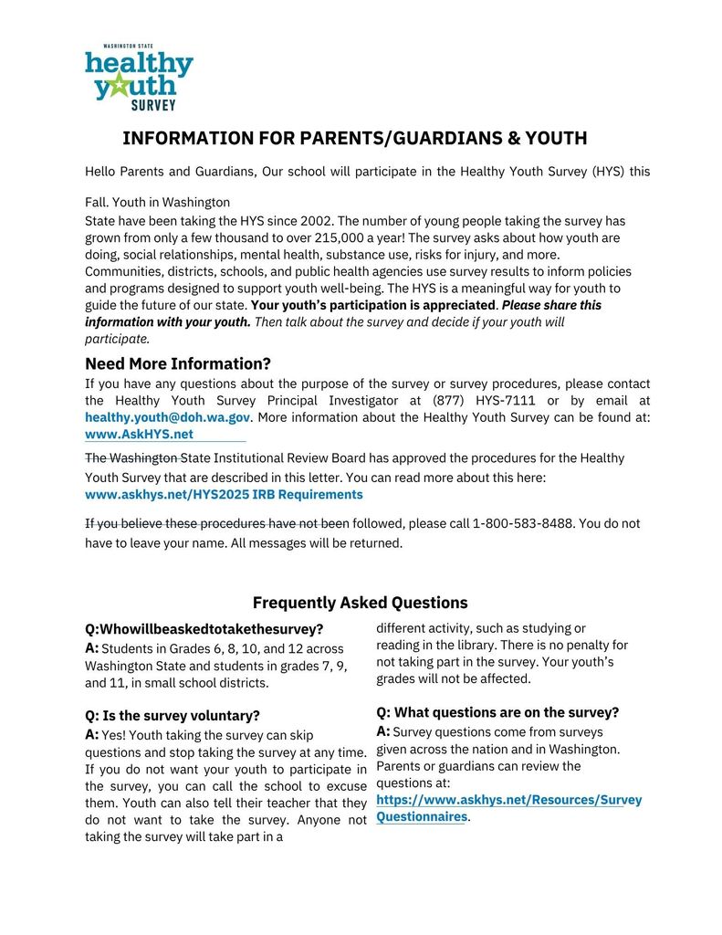 HYS 2025 PARENT/GUARDIAN & STUDENT LETTER ENGLISH PAGE 1