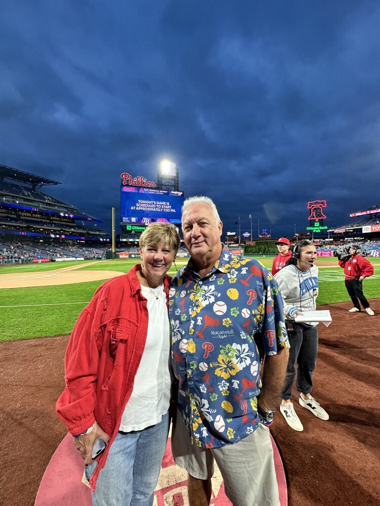 John Bruno and his wife at the phillies game