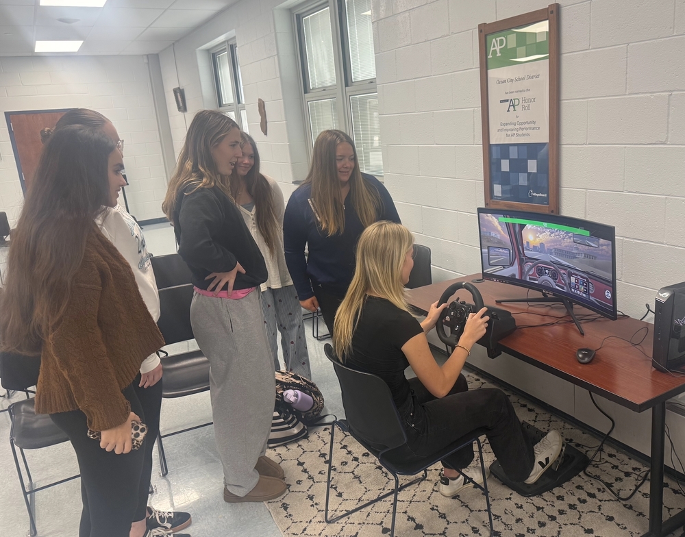 OCHS students driving simulator