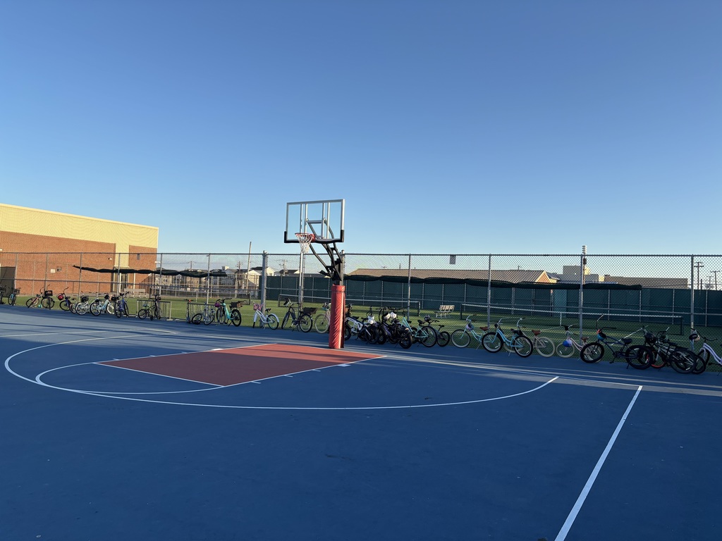 Bikes line the Ocean City Intermediate School yard as students take part in bicycle safety activities with the Ocean City Police Department and Cross County Connection Transportation Management Association.