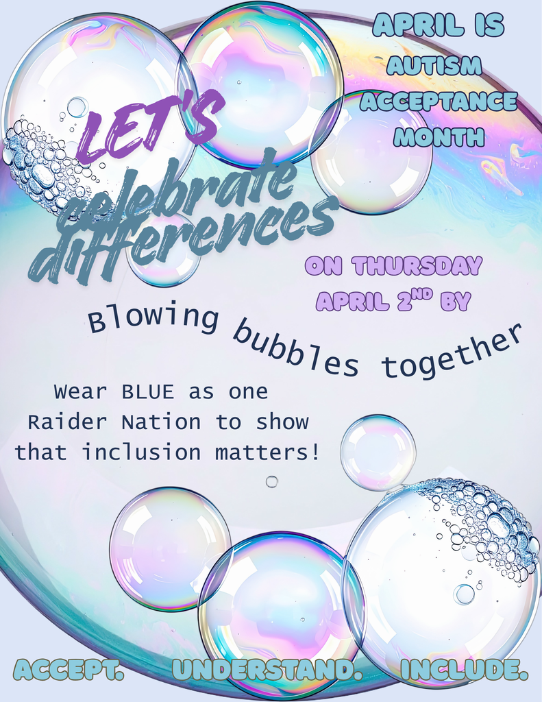 Wear blue for Autism Awareness Month