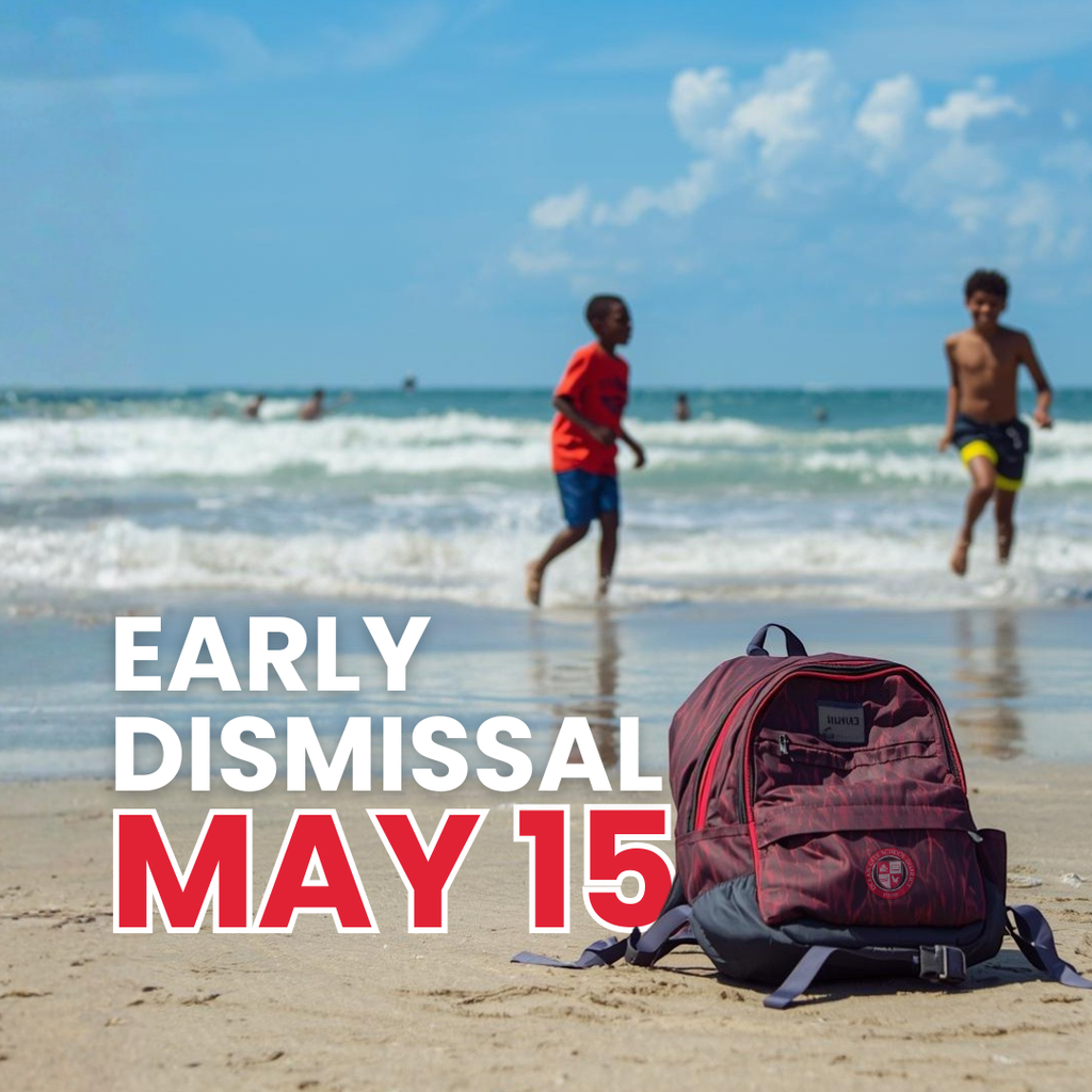 Early dismissal May 15 beach bookbag