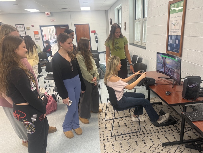 OCHS students driving simulator