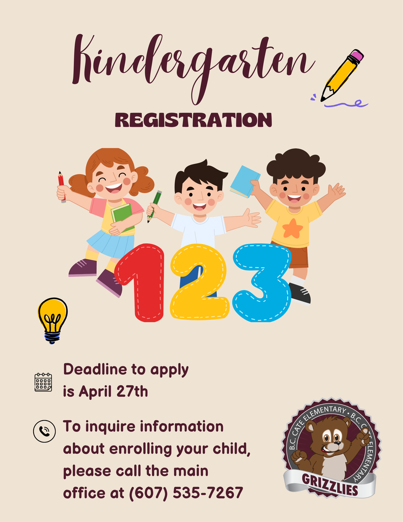 Kindergarten registration is open.