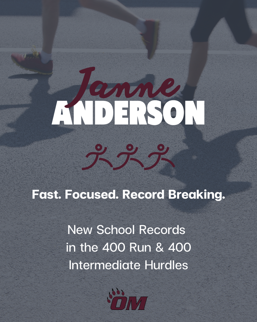 Janne Anderson: Fast. Focused. Record Breaking.  New School Records  in the 400 Run & 400 Intermediate Hurdles
