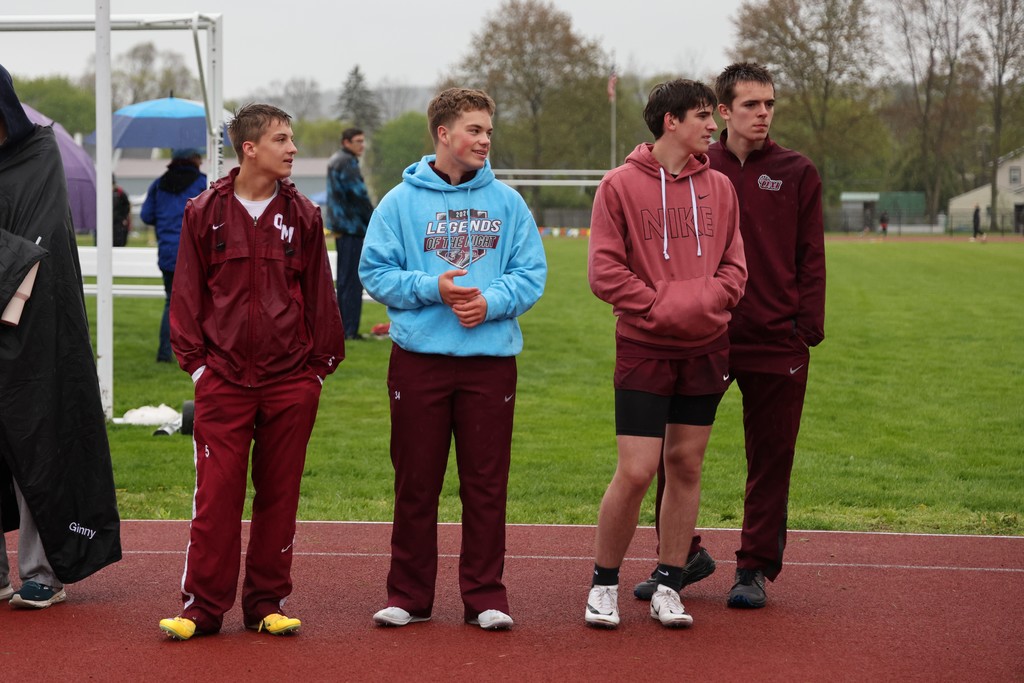 students standing on track