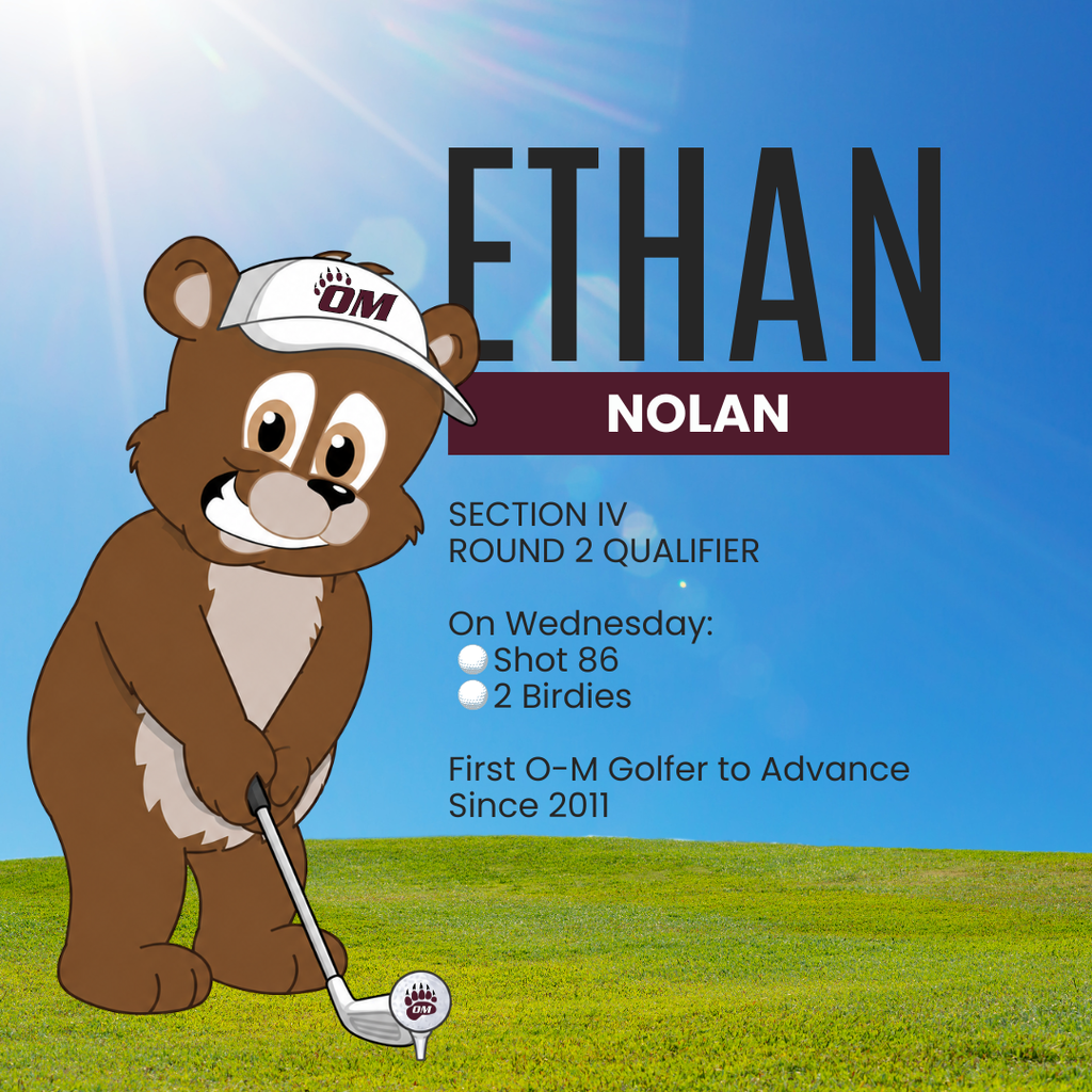 ETHAN NOLAN SECTION IV ROUND 2 QUALIFIER Shot 86 to Make the Cut 2 Birdies on the Day First O-M Golfer to Advance Since 2011