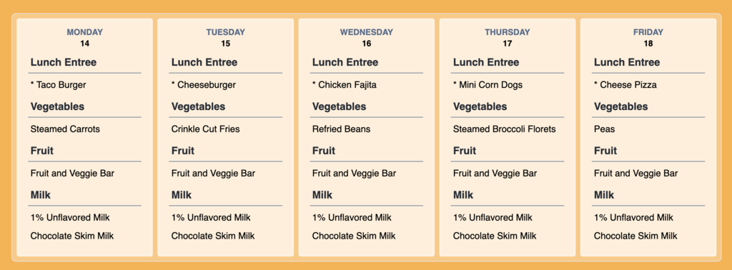lunch menu