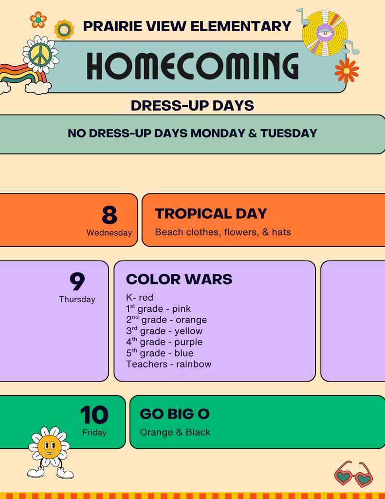 elementary homecoming dress up days