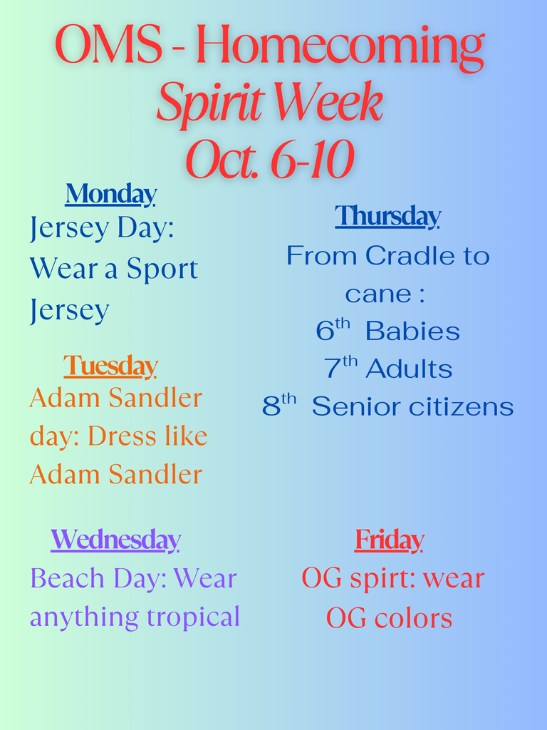 OMS homecoming dress up days
