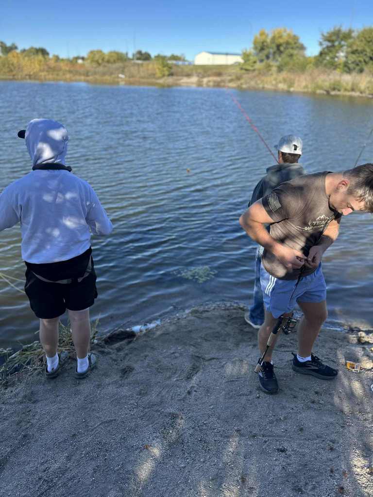 students going fishing