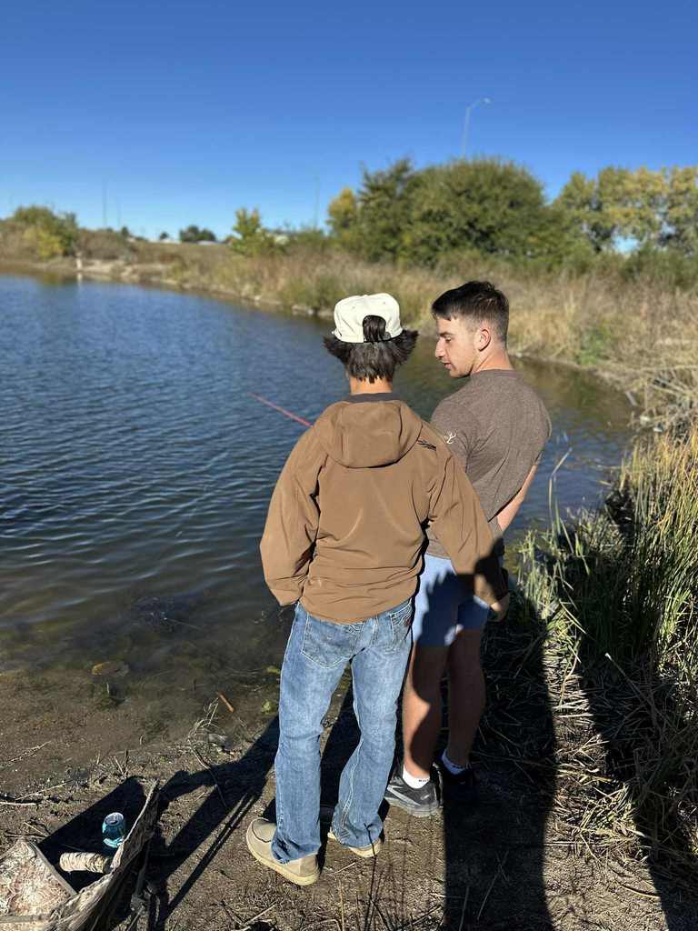 students going fishing