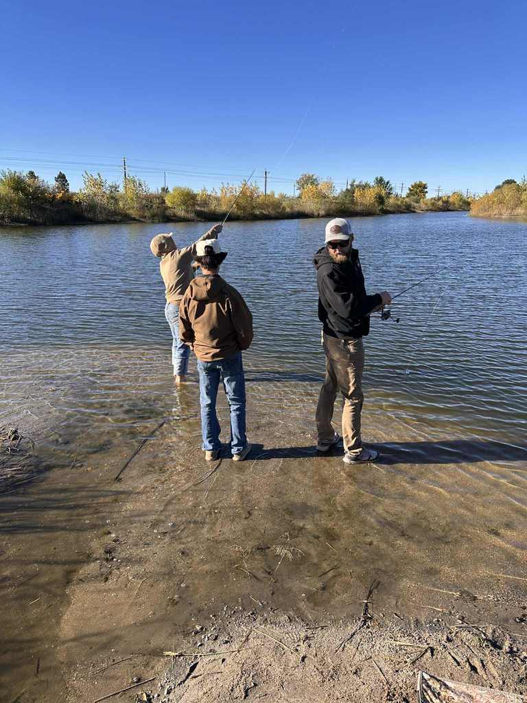 students going fishing