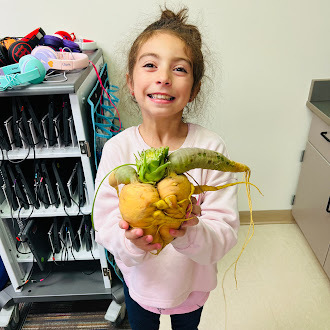 student with carrot