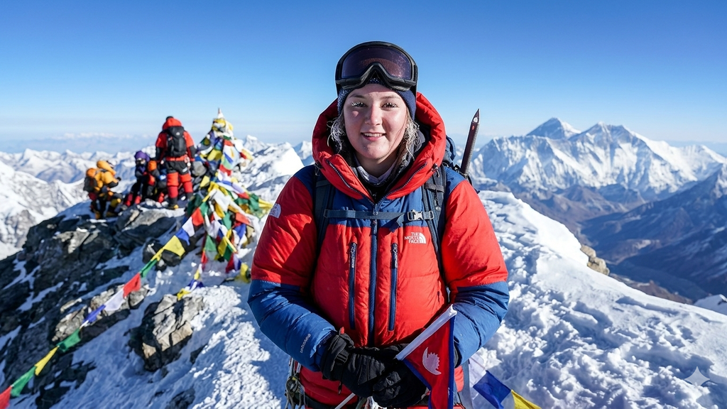 students going up mount everest as project