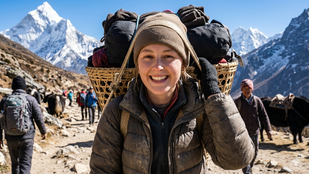 students going up mount everest as project