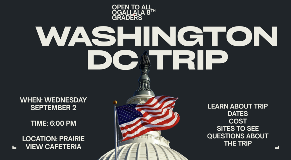 washington DC parent meeting flier with USA flag in front of capitol building
