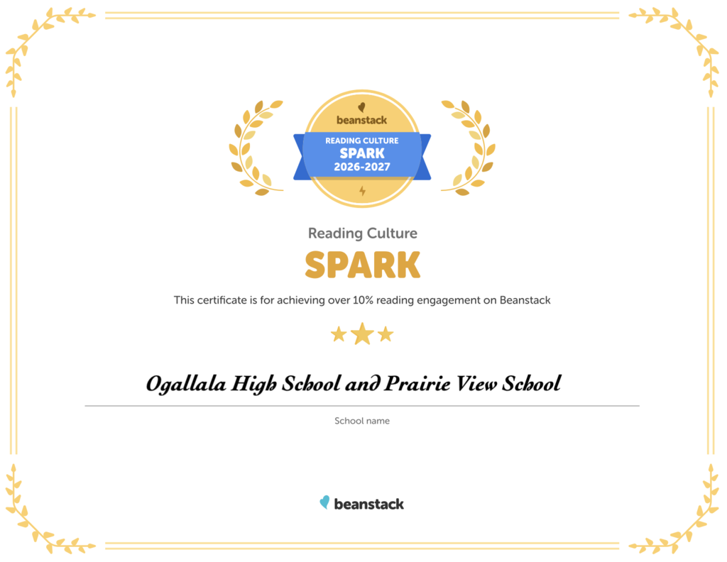 beanstack spark reading certificate to OHS and Prairie View